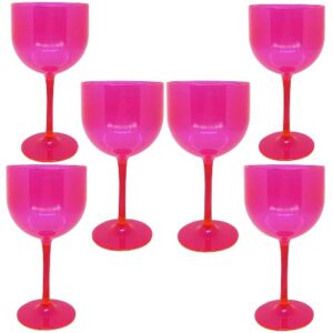 TAÇA GIN 500ML ROSA NEON (12PÇS)-OLDANIPLAST