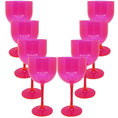 TAÇA GIN 500ML ROSA NEON (12PÇS)-OLDANIPLAST