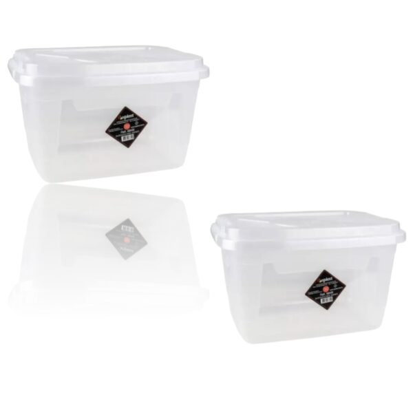 CAIXA ORGANIZADORA RETANGULAR TRANSP.8LTS C/TRAVA (12PÇS)-INPLAST