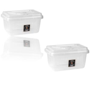CAIXA ORGANIZADORA RETANGULAR TRANSP.2,5LTS C/TRAVA (12PÇS)-INPLAST