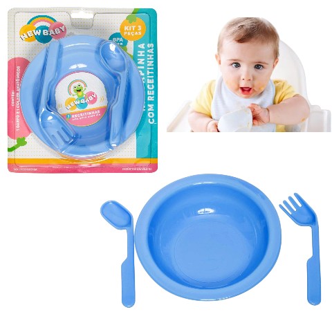 KIT REFEIÇÃO AZUL 3PÇS (12KITS)-NEW BABY