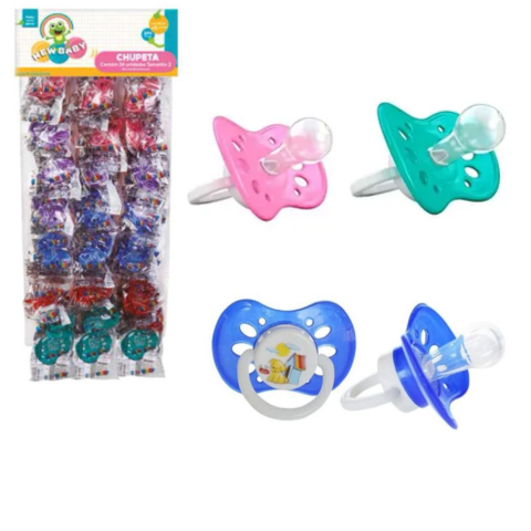 CHUPETA CONV.SILIC.VENTILADA SORT.CART 24PÇS-NEW BABY