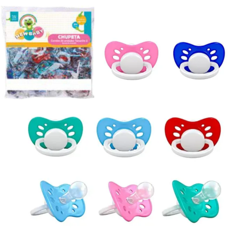 CHUPETA CONVENCIONAL SILIC.BORBOLETA LISA PCT25PÇS-NEW BABY