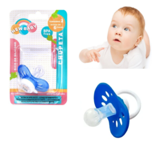 CHUPETA CONVENCIONAL SILICONE BORBOLETA AZUL BLISTER (24PÇS)-NEW BABY