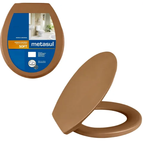 ASSENTO SANITÁRIO SOFT CARAMELO (6PÇS)-METASUL