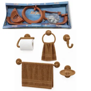 KIT ACESSÓRIOS BANHEIRO PLUS CARAMELO (6KITS)-METASUL