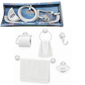 KIT ACESSÓRIOS BANHEIRO PLUS BRANCO (6KITS)-METASUL